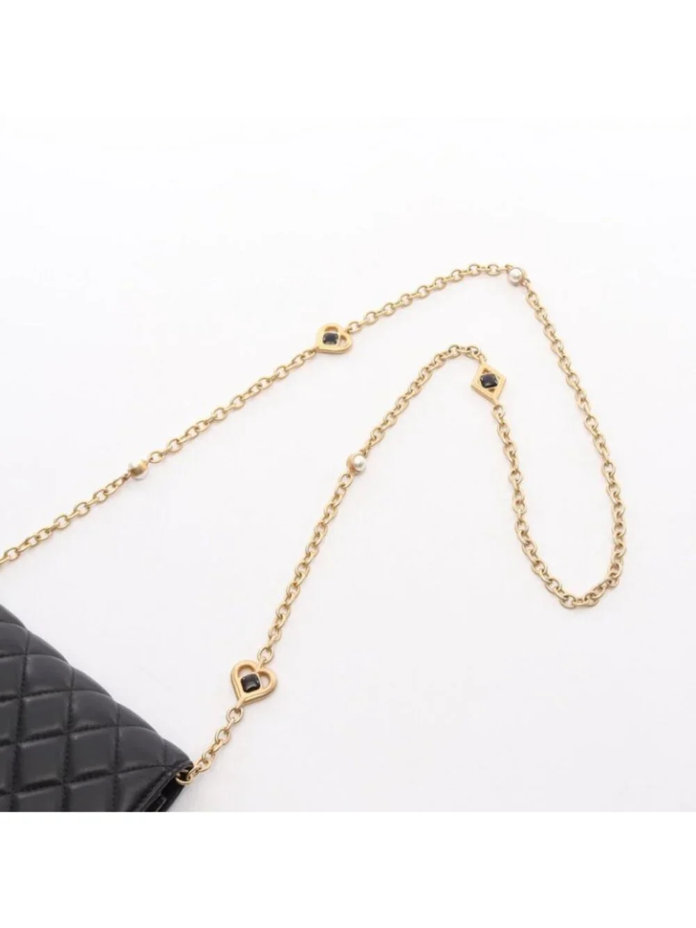 Chanel Shoulder Bag Quilted Black Lambskin Phone Case Chain Wallet